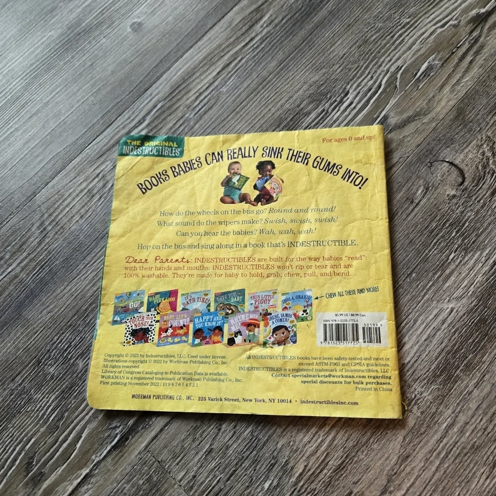 The Wheels on the Bus Indestructable Kids Book - Picture 2 of 3